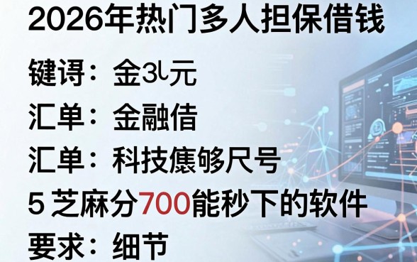 2026年热门多人担保借钱,汇总5个芝麻分700能秒下的软件