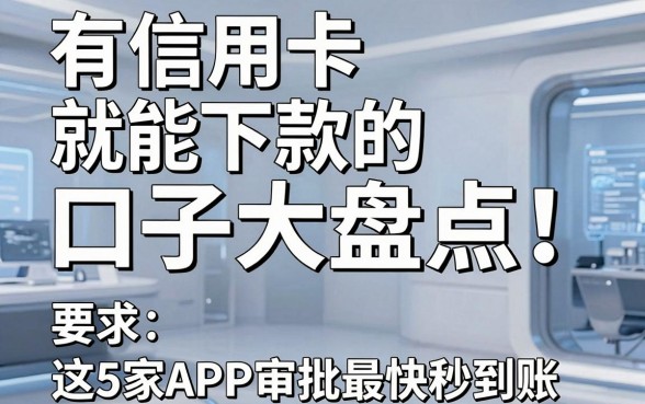 有信用卡就能下款的口子大盘点！这5家APP审批最快秒到账