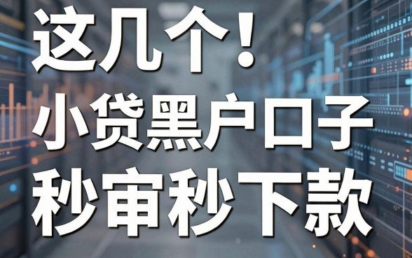 无视网黑!这几个小贷黑户口子推荐秒审秒下款