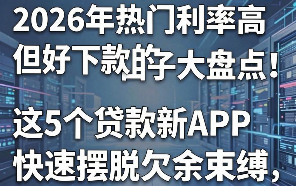 2026年热门利率高但好下款的口子大盘点！这5个贷款新APP助你快速摆脱欠款束缚