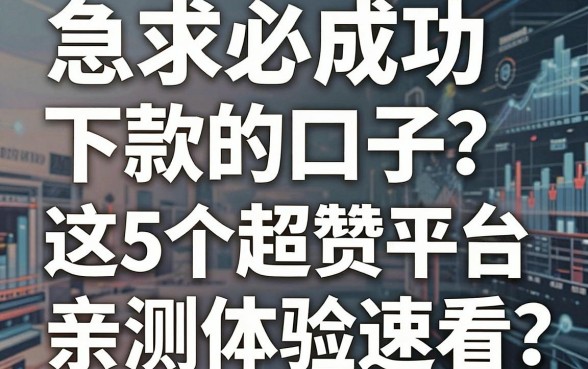 急求必成功下款的口子？这5个超赞平台亲测体验速看！