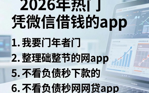 2026年热门凭微信借钱的app,整理5个不看负债秒下款的网贷app