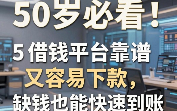 50岁必看！这5个借钱平台靠谱又容易下款，缺钱也能快速到账