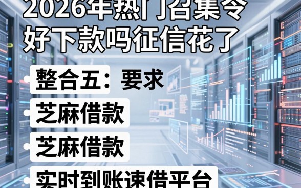 2026年热门召集令好下款吗征信花了,整合五个芝麻借款实时到账速借平台