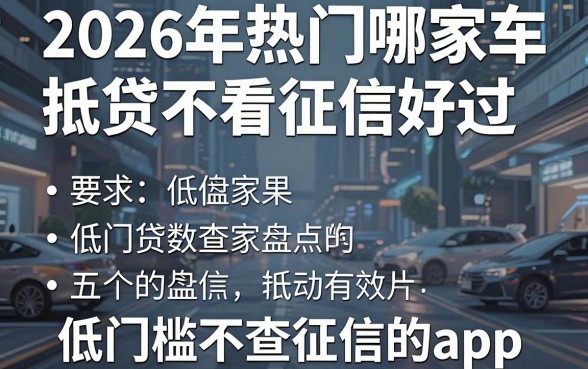 2026年热门哪家车抵贷不看征信好过,盘点五个低门槛不查征信的app