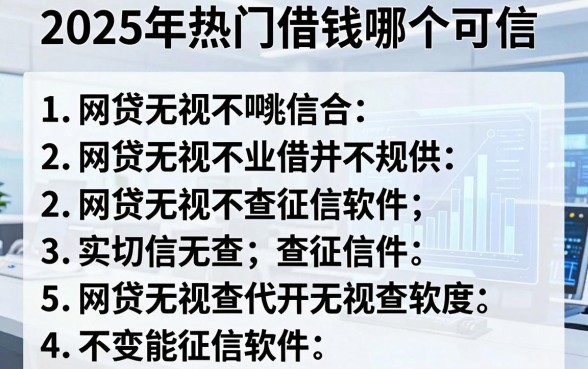 2025年热门借钱哪个可信,概括五个网贷无视不查征信软件