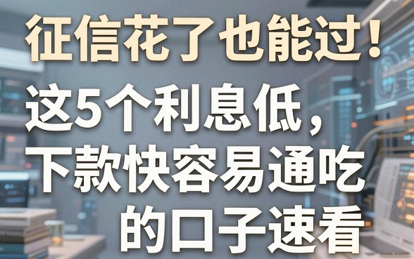 征信花了也能过！这5个利息低下款快容易通吃的口子速看