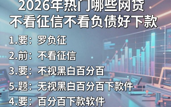 2026年热门哪些网贷不看征信不看负债好下款，罗列五个不看征信无视黑白百分百下款软件