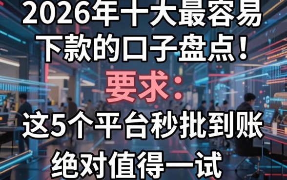 2026年十大最容易下款的口子盘点！这5个平台秒批到账，绝对值得一试！