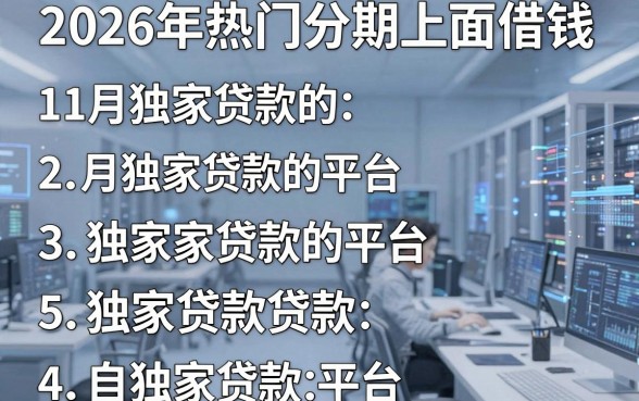 2026年热门分期上面借钱，整理5个11月独家贷款的平台
