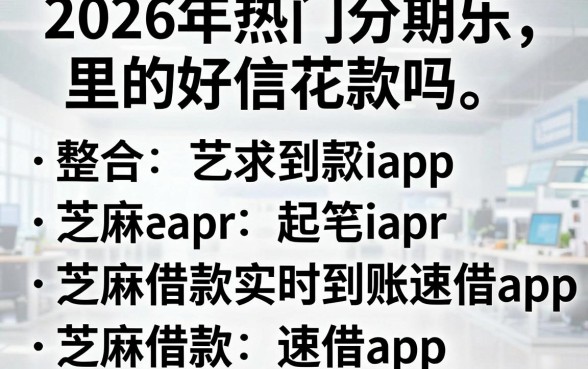 2026年热门分期乐里的好信花下款吗,整合五个芝麻借款实时到账速借app
