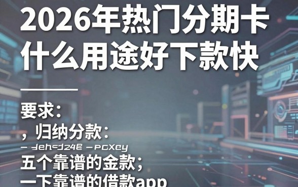 2026年热门分期卡什么用途好下款快,归纳五个靠谱的借款app