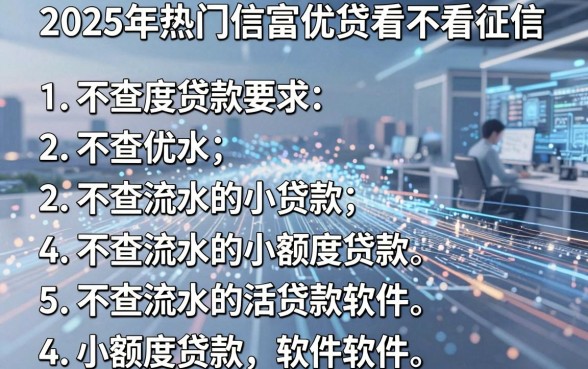 2025年热门信富优贷看不看征信，整理五个不查流水的小额度贷款软件