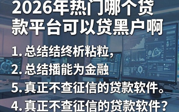 2026年热门哪个贷款平台可以贷黑户啊,总结5个真正不查征信的贷款软件