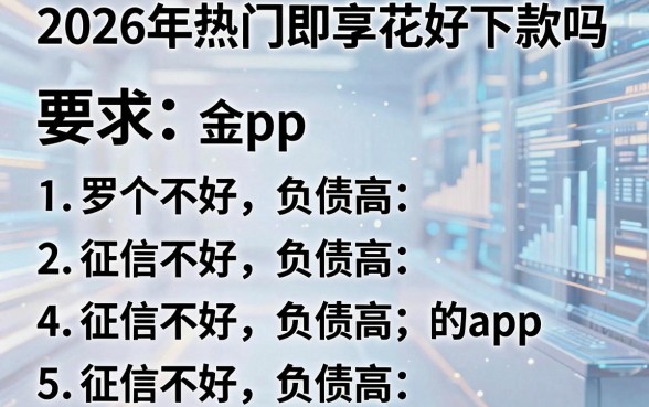2026年热门即享花好下款吗,罗列5个征信不好负债高的app