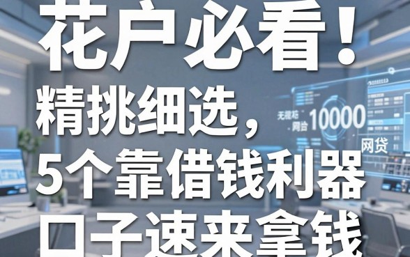 花户必看！精挑细选5个靠谱借钱利器，10000网贷无视花户的口子速来拿钱