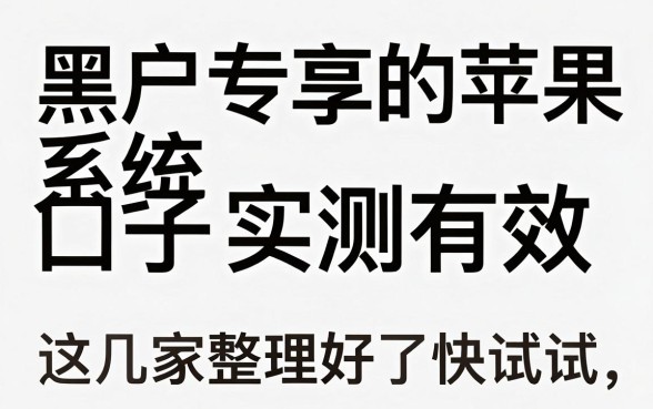 黑户专享的苹果系统口子实测有效，这几家整理好了快试试