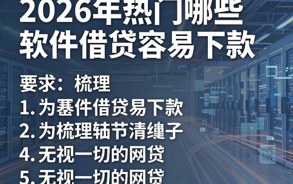 2026年热门哪些软件借贷容易下款,梳理5个无视一切的网贷