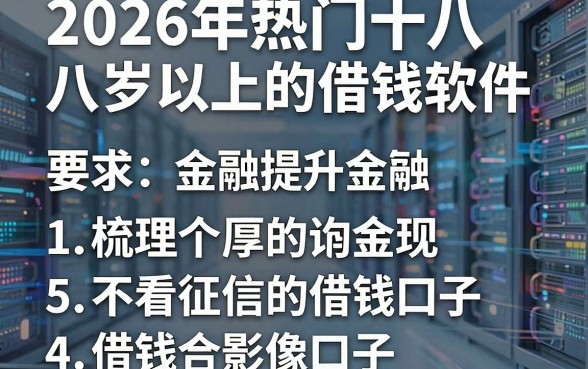2026年热门十八岁以上的借钱软件,梳理5个不看征信的借钱口子