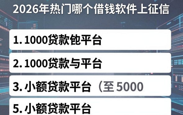 2026年热门哪个借钱软件上征信，整合5个1000至5000的小额贷款平台