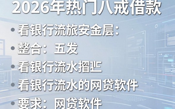 2026年热门八戒借款，整合五个看银行流水的网贷软件