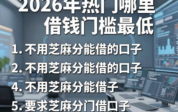 2026年热门哪里借钱门槛最低，罗列五个不用芝麻分能借的口子