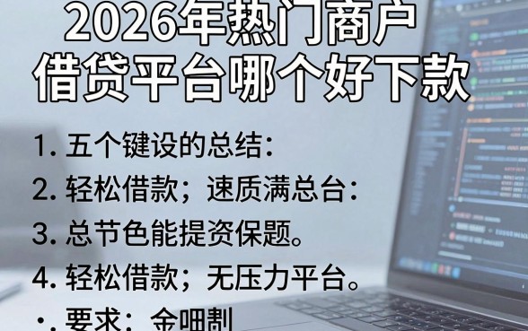 2026年热门商户借贷平台哪个好下款,总结五个轻松借款无压力平台