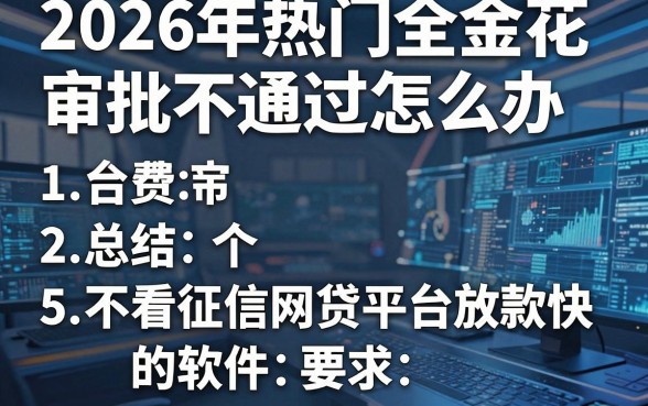 2026年热门全金花审批不通过怎么办，总结5个不看征信网贷平台放款快的软件