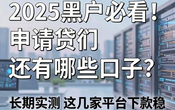 2025黑户必看！申请贷款还有哪些口子？长期实测这几家平台下款稳！
