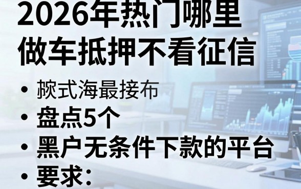 2026年热门哪里做车抵押不看征信，盘点5个黑户无条件下款的平台
