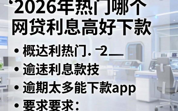 2026年热门哪个网贷利息高好下款,概括五个逾期太多能下款app