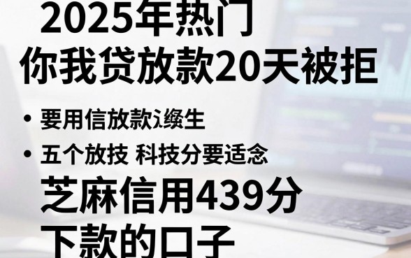 2025年热门你我贷放款20天被拒,汇总五个芝麻信用439分下款的口子