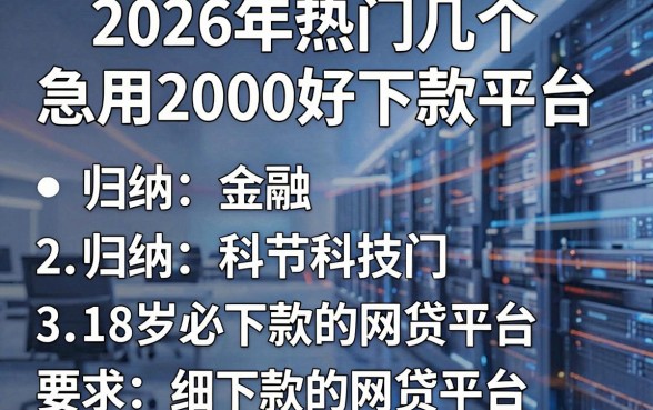 2026年热门几个急用2000好下款平台,归纳五个18岁必下款的网贷平台