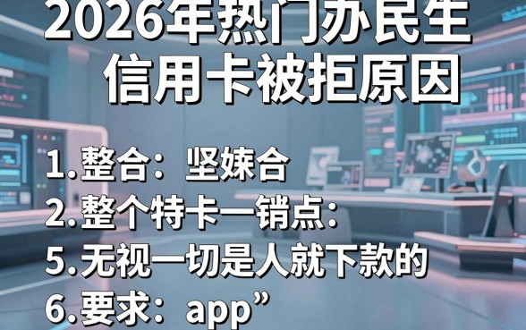 2026年热门办民生信用卡被拒原因,整合5个无视一切是人就下款的app