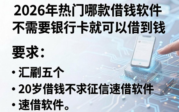 2026年热门哪款借钱软件不需要银行卡就可以借到钱,汇总五个20岁借钱不求征信速借软件