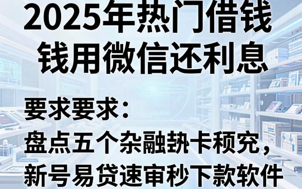 2025年热门借钱用微信还利息,盘点五个新号易贷速审秒下款软件