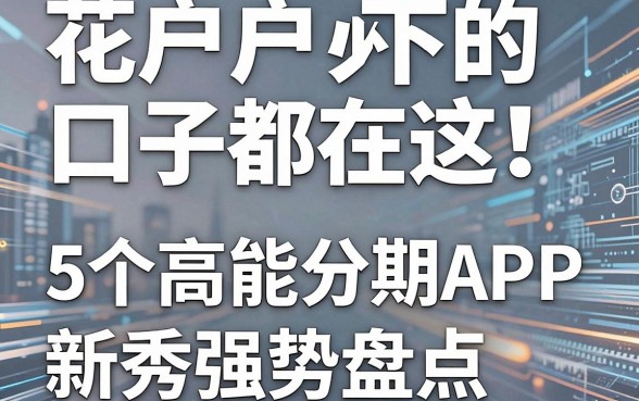 花户户必下的口子都在这！5个高能分期APP新秀强势盘点