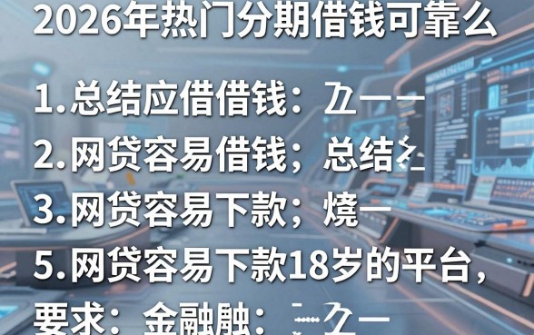 2026年热门分期借钱可靠么,总结五个网贷容易下款18岁的平台