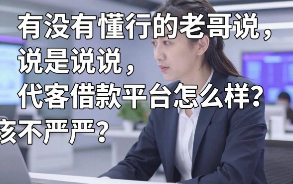 有没有懂行的老哥说说代客借款平台怎么样?审核严不严?