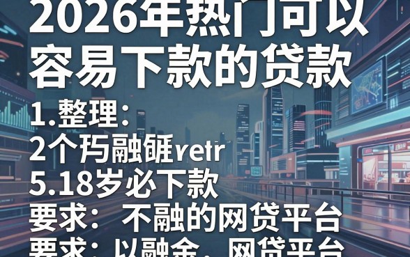 2026年热门可以容易下款的贷款，整理5个18岁必下款的网贷平台