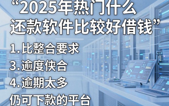 2025年热门什么还款软件比较好借钱,整合五个逾期太多仍可下款的平台