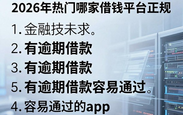 2026年热门哪家借钱平台正规,罗列五个有逾期借款容易通过的app