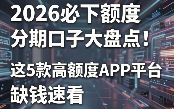 2026必下额度分期口子大盘点!这5款高额度APP平台,缺钱速看