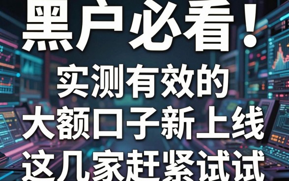 黑户必看!实测有效的大额口子新上线,这几家赶紧试试