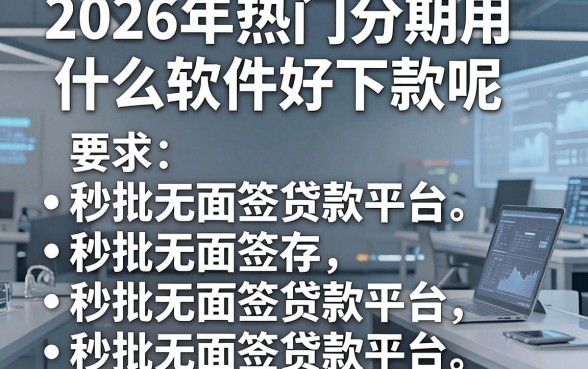 2026年热门分期用什么软件好下款呢,分享五个秒批无面签贷款平台