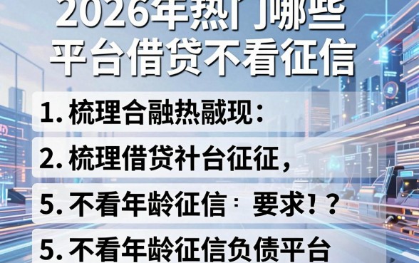 2026年热门哪些平台借贷不看征信,梳理5个不看年龄征信负债的平台