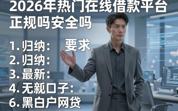 2026年热门在线借款平台正规吗安全吗，归纳五个最新口子无视黑白户网贷