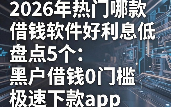 2026年热门哪款借钱软件好利息低,盘点5个黑户借钱0门槛极速下款app