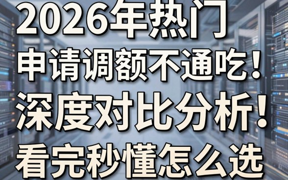2026年热门申请调额不通吃！深度对比分析，看完秒懂怎么选