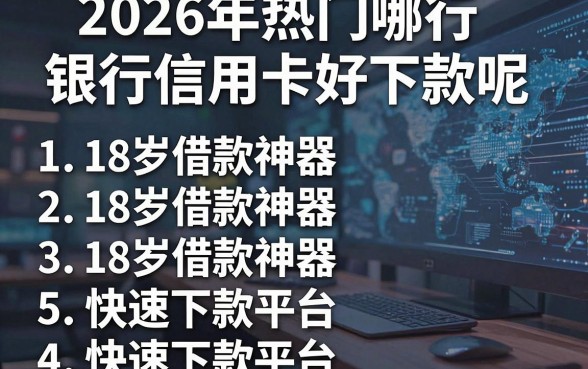 2026年热门哪行银行信用卡好下款呢，罗列5个18岁借款神器快速下款平台